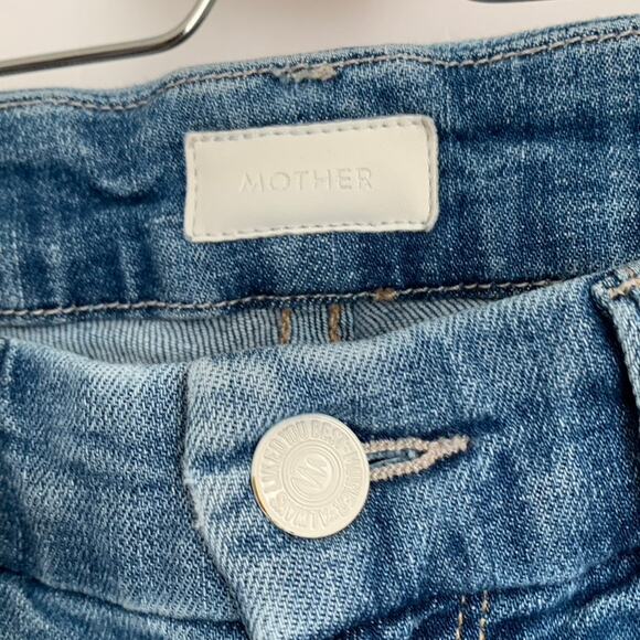 Mother Denim The Looker Ankle Fray Jean One Smart Cookie Blue Womens Size 26 - Picture 7 of 16